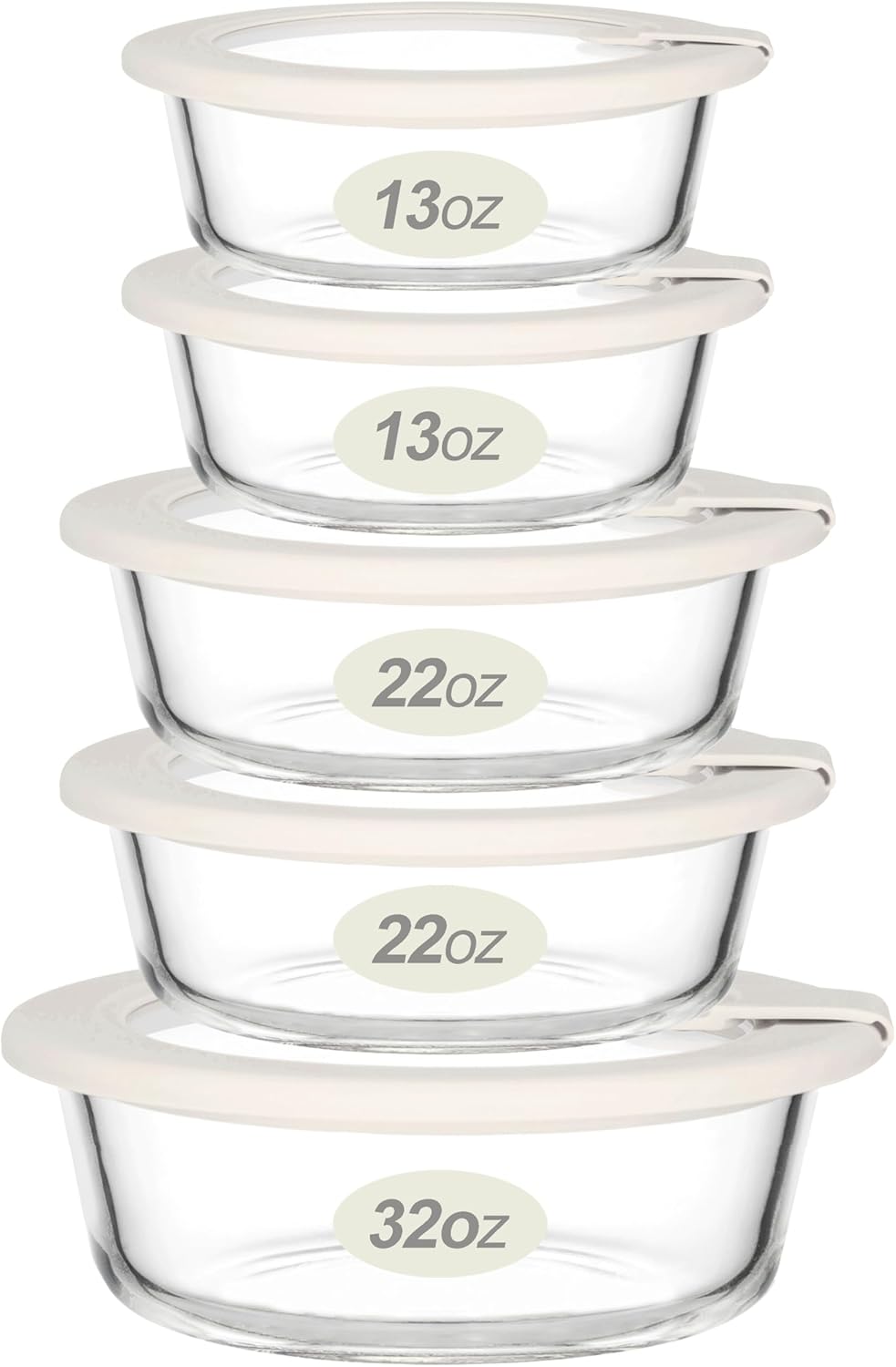 Urban Green Glass Food Storage Containers with Glass Lids, Microwave Safe Food Container Set, Aitight Meal Prep Container Set, LeakProof, 100% Plastic Free, 5 Pack