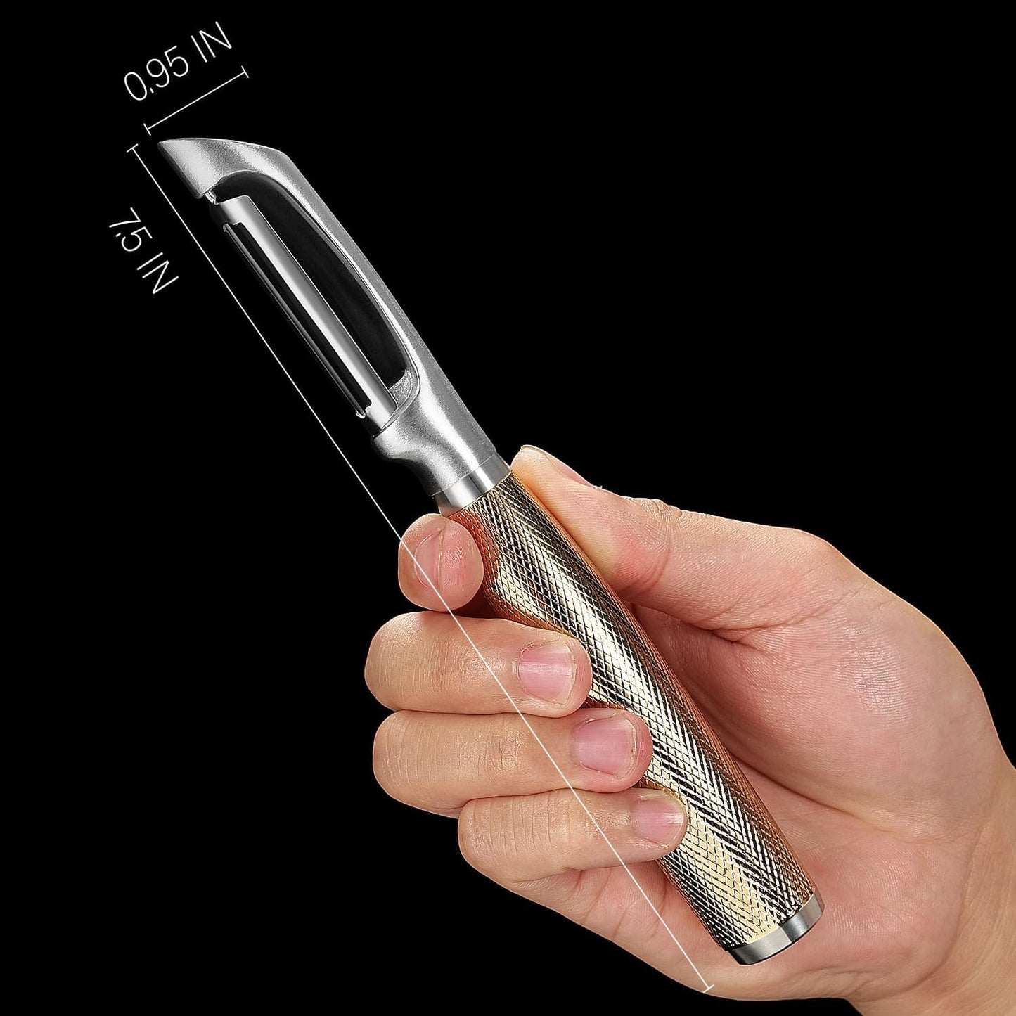 KULUNER Luxury I-Type Vegetable Peeler – 24K Gold Plated Handle, 304 Stainless Steel Ultra Sharp Blade, Ideal for Potatoes, Apples, and Other Fruits & Vegetables