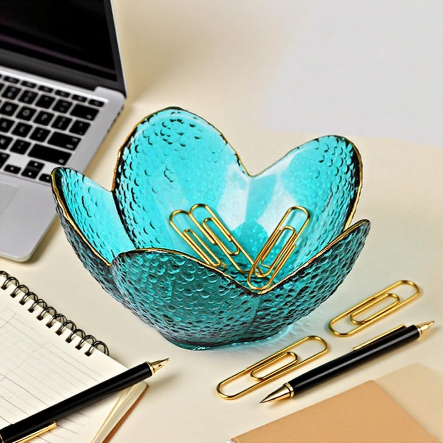 Small Jewelry Tray Dish for Women, Green Glass Jewelry Dish Trinket Tray, Flower Ring Dish Engagement Gift, Crystal Ring Holder Dish, Bathroom Jewlery Plate Dish, Jewelry Bowl for Earrings