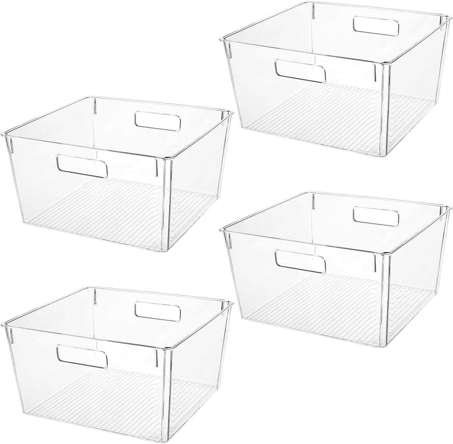 Extra Large Clear Plastic Storage Bins, Perfect for Kitchen Organization or Pantry Organization and Storage, Laundry Room, Fridge, Freezer Organizer Plastic Storage Containers for Organizing