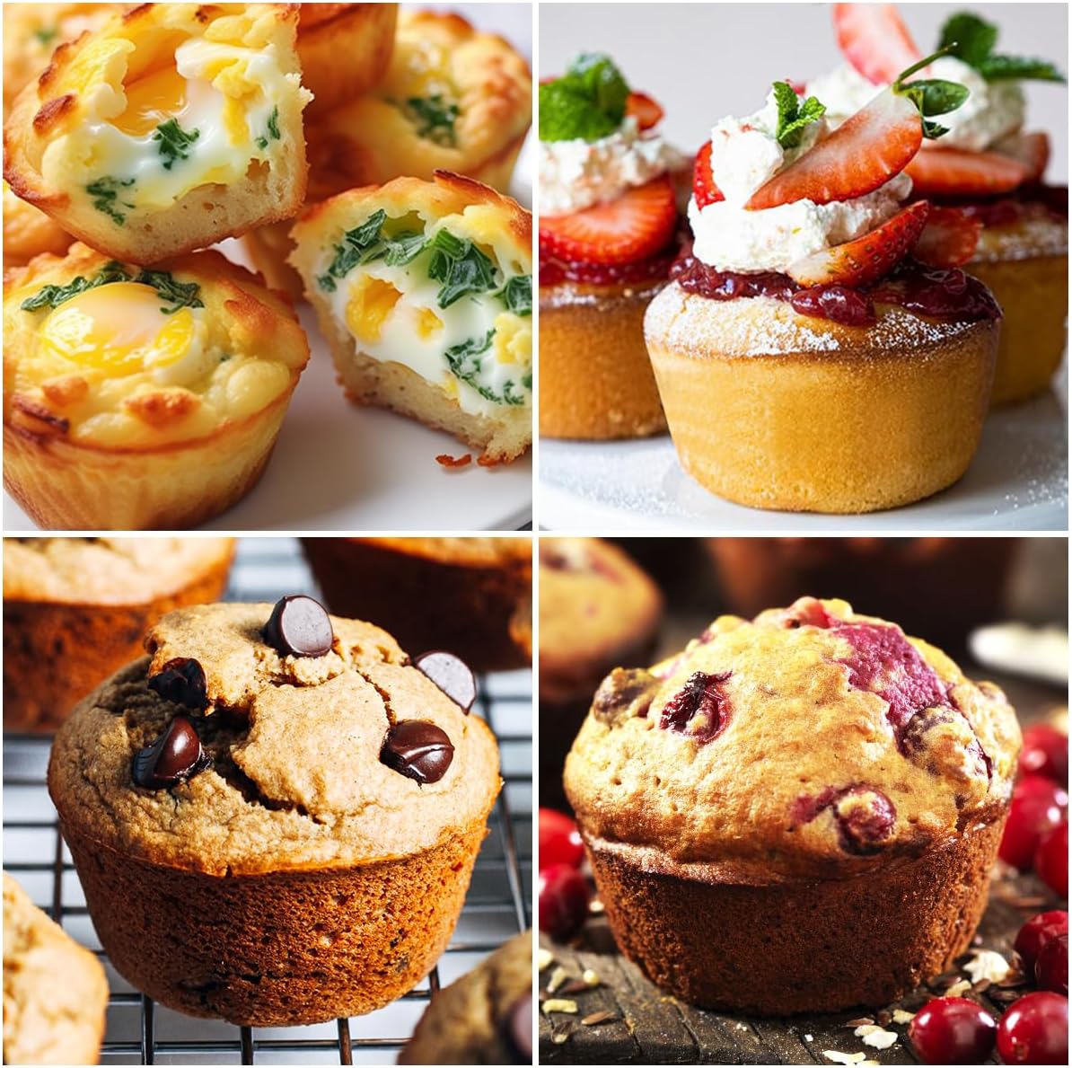 CAKETIME Silicone Muffin Pans for Baking, Metal Reinforced Frame Jumbo 6 Cups & Mini 24 Cups Cupcake Pan Nonstick Muffin Pan for Homemade Baking Easy to Handle