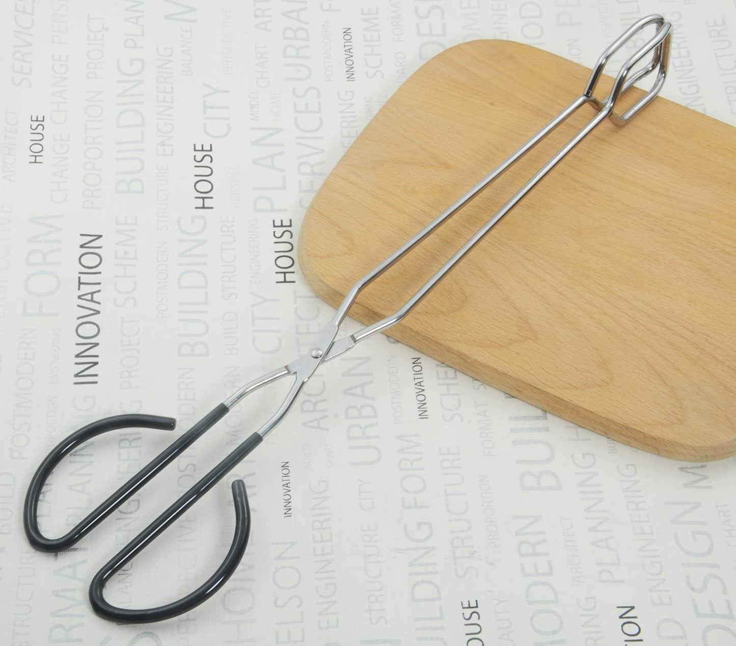 Stainless Steel Scissor Tongs 16-Inch Extra Long Grilling Tongs, Set of 2