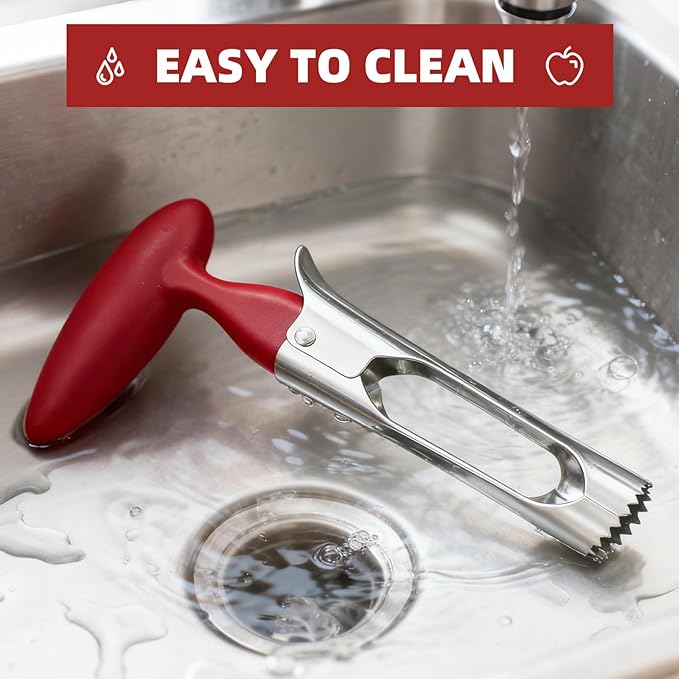 2 Pcs Fruits and vegetables Corer, Stainless Steel Core Remover Tool, Easy Twist Fruits, Suitable for Apples, Pears, Pineapples, Bell Peppers, And Other Tequiring Coring Includes a Cleaning Brush