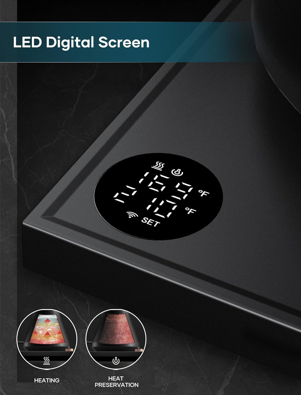 Electric Kettle, Gooseneck Electric Kettle, ±1℉ Precise Temperature Control, Stainless Steel Interior, Quick Heating for Pour Over Coffee, Tea & Boiling Water, 0.9L (Black)