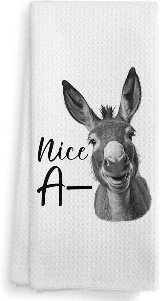 Donkey Kitchen Towels, Donkey Decor, Funny Decorative Kitchen Towels, Western Decorative Kitchen Towels, Nice Donkey Towels Campsite Drying Cloth Hand Towels for Bathroom Kitchen, 16×24 Inches
