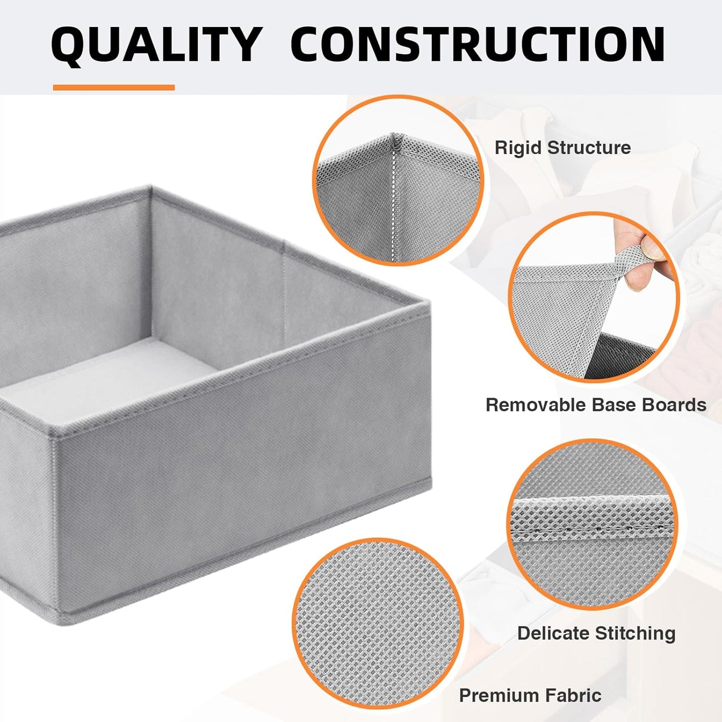 【FAMILY PACK】Drawer Organizer Clothes, 20 Pack Dresser Organizer Bins for Baby Clothes - Underwear Bra Sock Organizer - Fabric Closet Organization and Storage Dividers for Nursery Bedroom Dorm