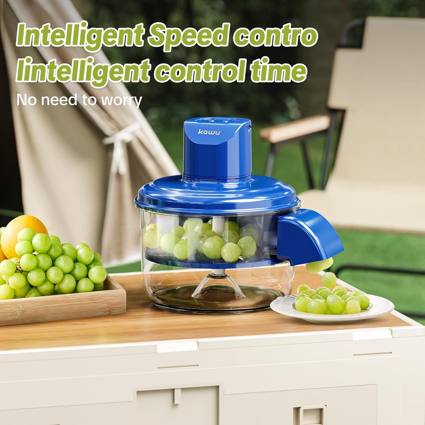 Kawu Electric Grape Peeling Machine, Portable Automatic Garlic Peeler Machine with 5 Blades, USB Rechargeable, Smart Fruit Machine Remover Tool for Small Fruits, Effortless Peeling for Home Kitchen