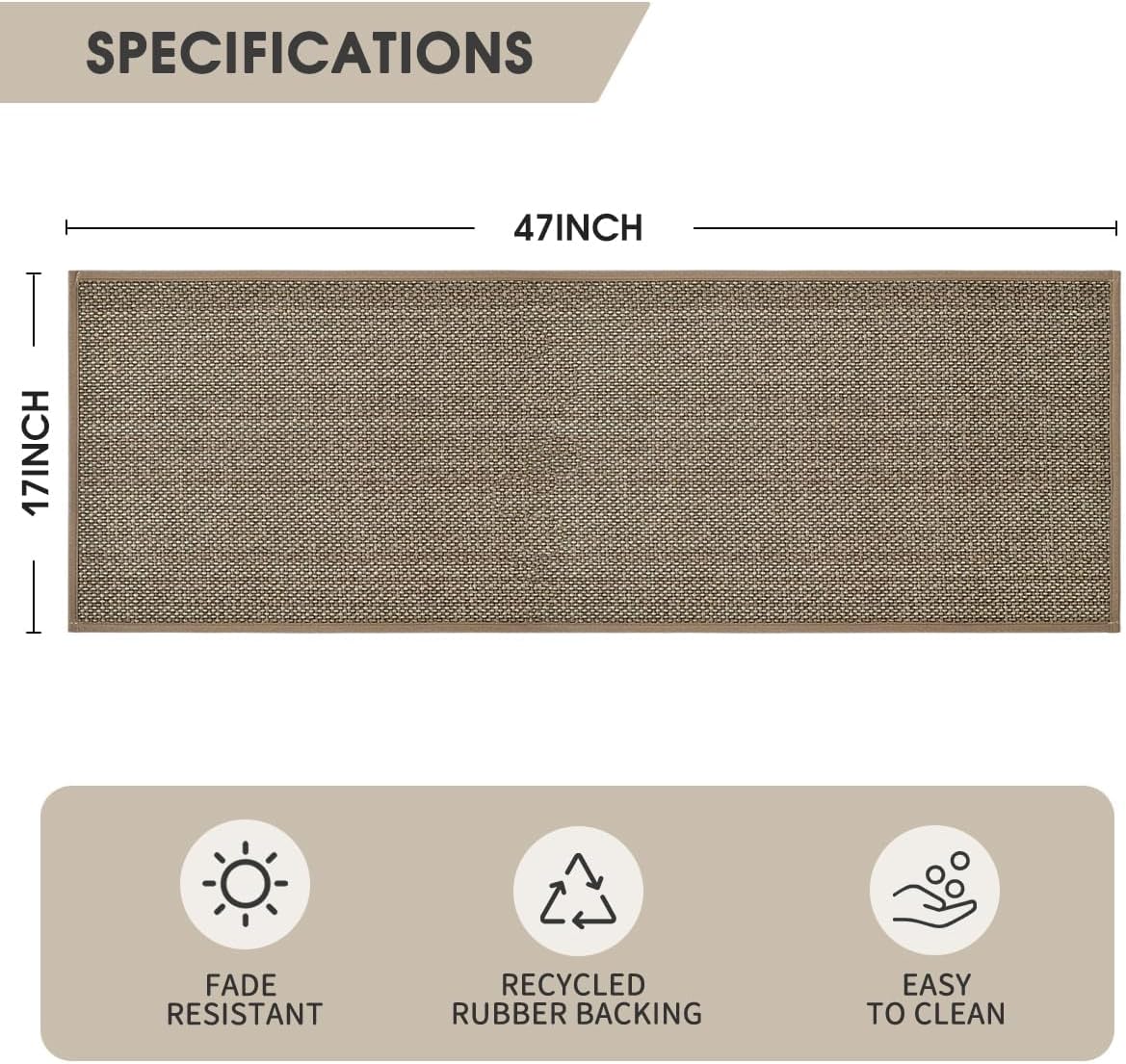 Artoid Mode Non Skid Washable Kitchen Rugs Mats Doormat, Rubber Backing Absorbent Rugs for Kitchen Door Mat Kitchen Mats Floor Mats Front of Sink 17x47 Inch