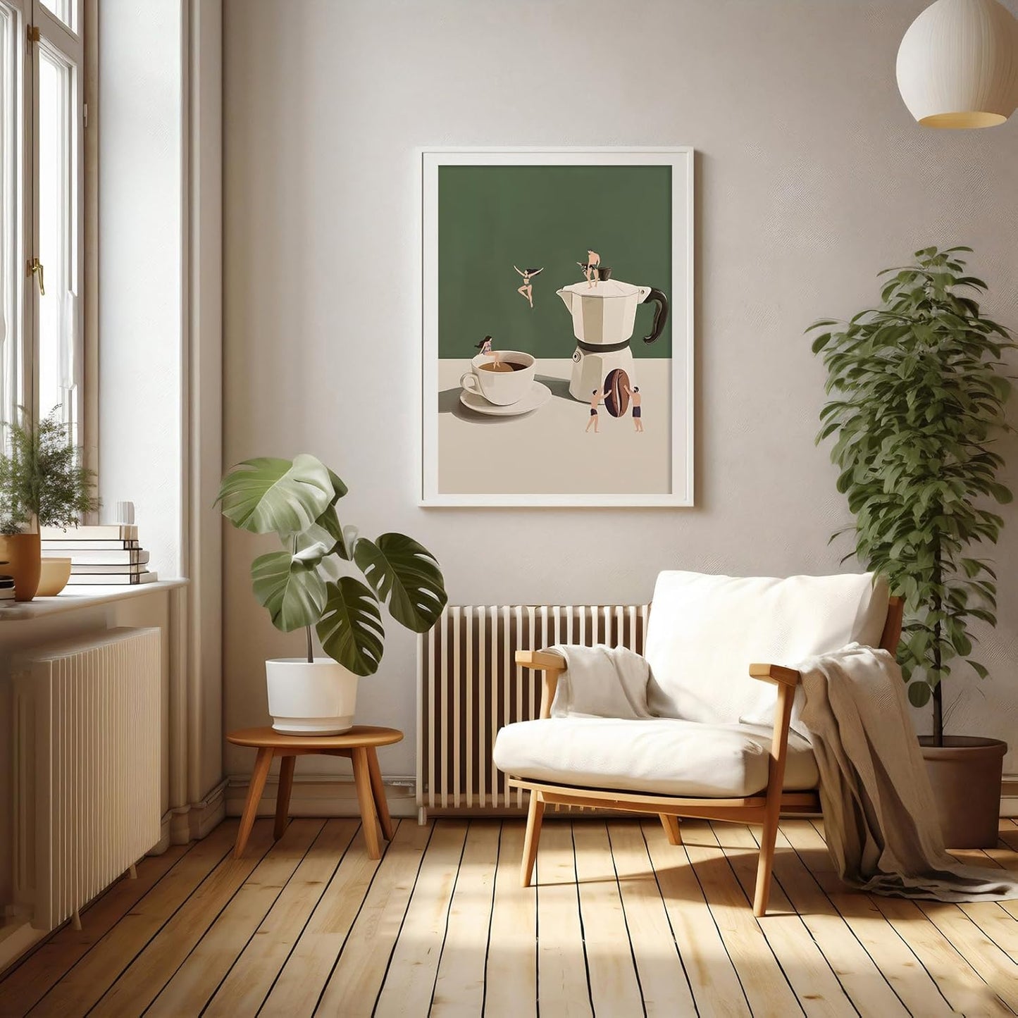 ZHGYGBN Kitchen Wall Art Vintage Abstract Kitchen Poster Restaurant Picture Funny Coffee Canvas Wall Art Ideas Bar Lovers Gift 16x24Inch Unframed Decor for Coffee Shop Home Bar Modern Living Rooms