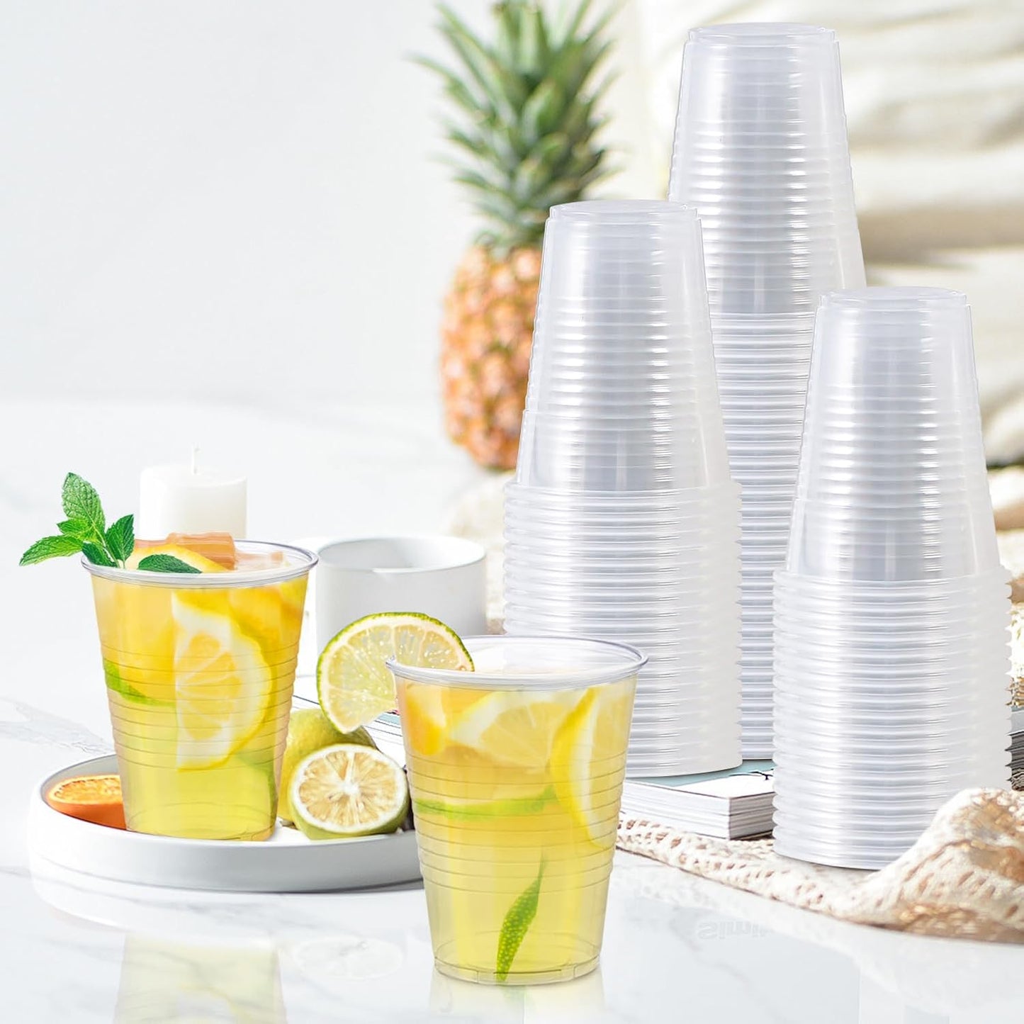 2000 Pack 9 oz Clear Plastic Cups, 9 Ounce Disposable Drinking Cups for Party, Event, Picnic, Cold, Hot