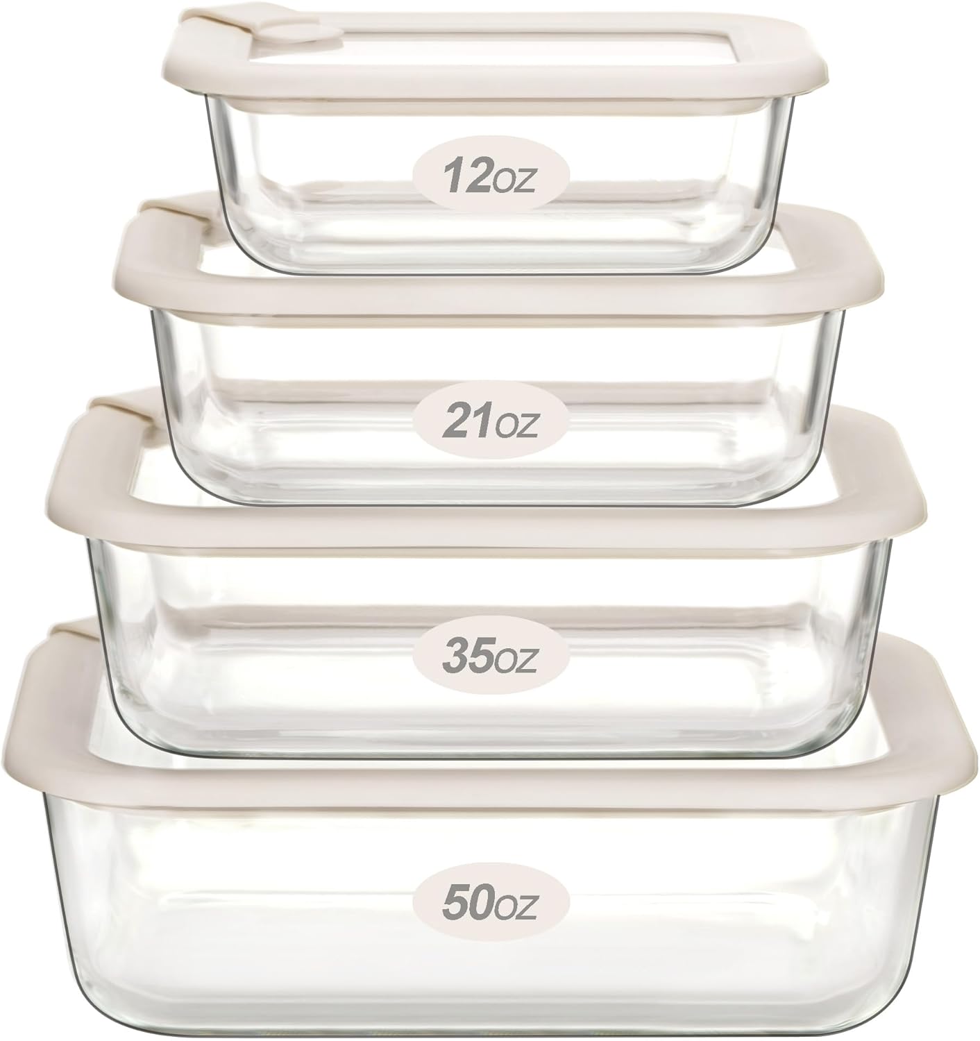 Urban Green Glass Food Storage Containers with Glass Lids, Microwave Safe Food Container Set, Aitight Meal Prep Container Set, LeakProof, 100% Plastic Free, 4 Pack