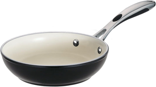 Tramontina Gourmet Ceramica Deluxe Aluminum Frying Pan, Non Stick Skillet with Ceramic Interior, 8-inch, Metallic Black, Made in Italy