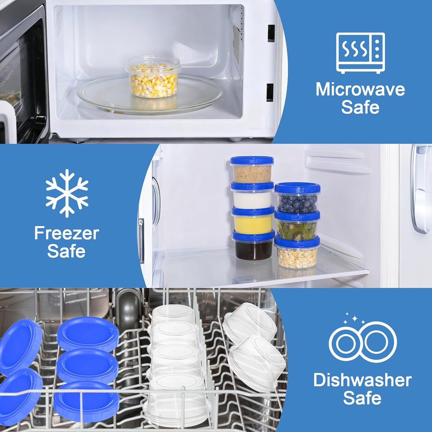 24 Pcs 8 oz Plastic Containers with Screw Lids, Reusable Clear Food Storage Containers with Pen and Brush for Snack Salad Fruit, Freezer Storage Containers, Microwave & Dishwasher Safe