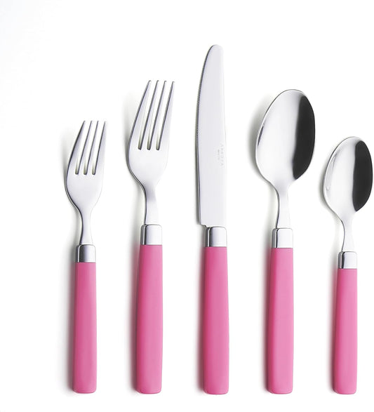 ANNOVA Silverware Set Stainless Steel Colorful Tableware Kitchen Flatware Set Utensils, Includes Dinner Knives, Forks, Spoons, Salad Forks & Dessert Spoons (Pink, 20 Pieces)