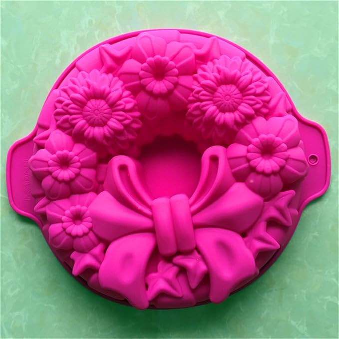 FantasyDay 11.5'' Bow Tie Flower Cake Mold Silicone Baking Molds Party Cake Bakeware for Your Birthday Dessert, Cake, Bread, Tart, Pie, Flan and More #3