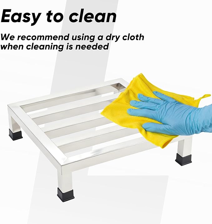 3 Packs Dunnage Rack 13.8x13.8x4inch Stainless Steel Dunnage Racks Commercial Food Service Storage Rack for Restaurants Kitchen Warehouse Supermarket