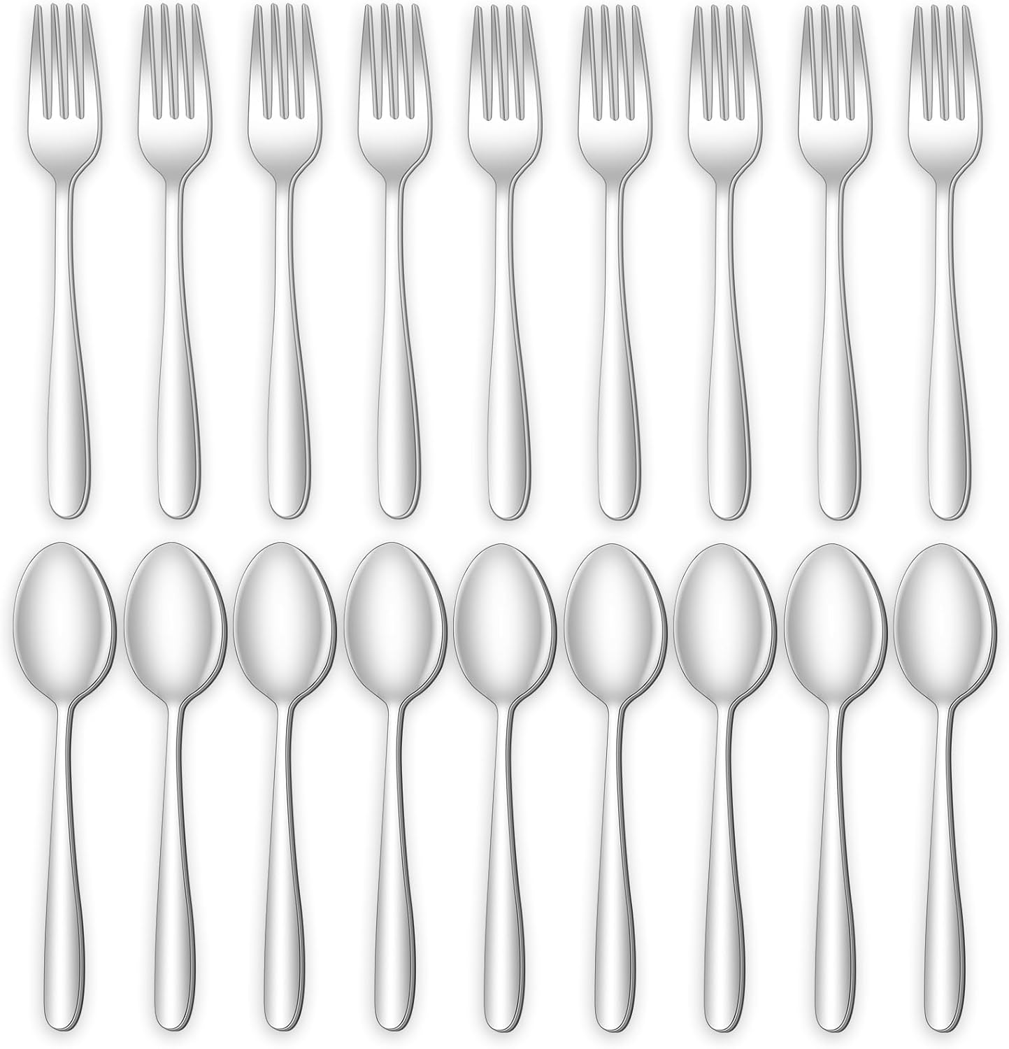 24-piece Forks and Spoons Silverware Set, Amafox Food Grade Stainless Steel Flatware Cutlery Set for Home, Kitchen and Restaurant, Mirror Polished Forks and Spoons Set for 12, Dishwasher Safe