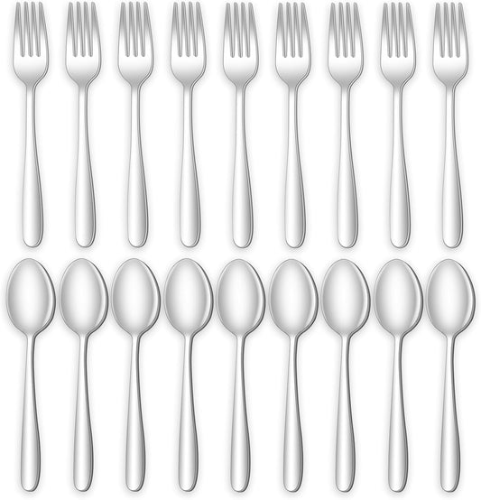 24-piece Forks and Spoons Silverware Set, Amafox Food Grade Stainless Steel Flatware Cutlery Set for Home, Kitchen and Restaurant, Mirror Polished Forks and Spoons Set for 12, Dishwasher Safe