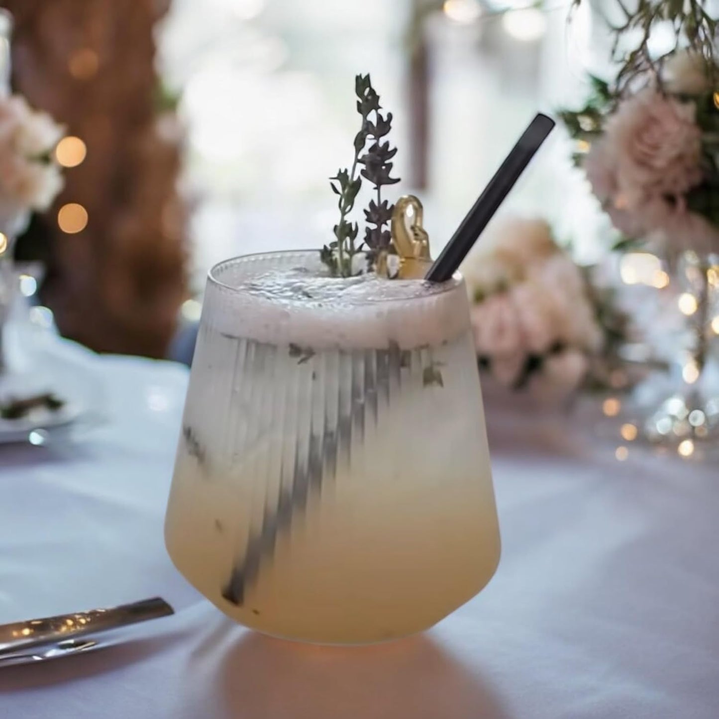 40 count Origami Ripple Unbreakable Stemless Plastic Wine Champagne Whiskey Glasses Elegant Durable Disposable Indoor Outdoor Ideal for Home, Office, Bars, Wedding, Ribbed 12 Ounce Cups (Clear)