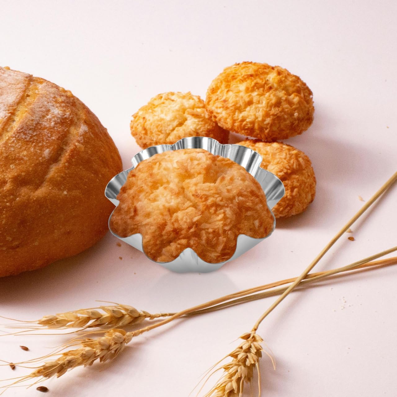 12-Piece Stainless Steel Cake Mold Set Non-Stick Flower Tart and Muffin Pan for Baking Mini Cakes Quiches and Egg Tarts