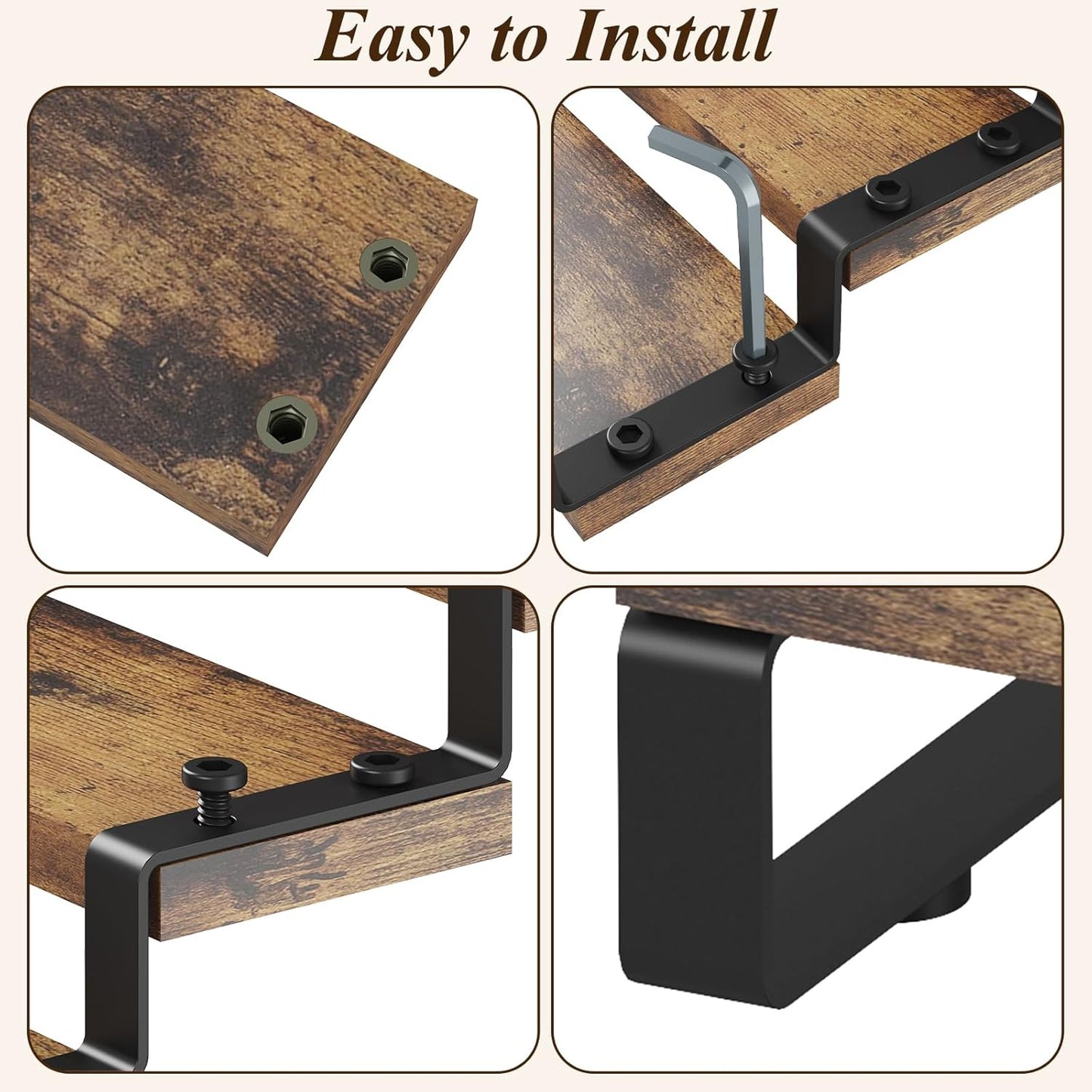 Spice Rack Organizer for Cabinet, 4 Tier Wooden Display Riser Stand, Rustic Cologne Stand for Men, Tiered Perfume Holder, Display Shelf for Candles