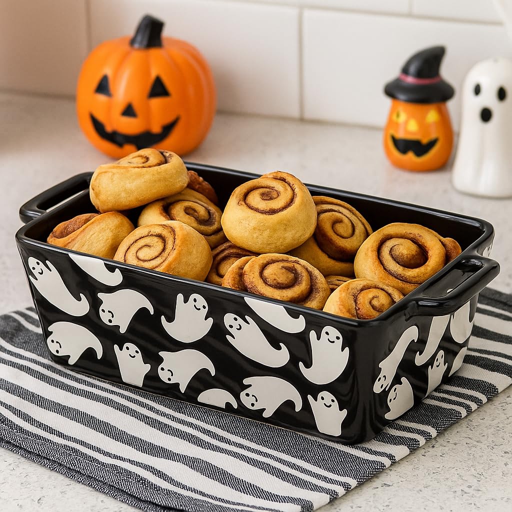 10 Strawberry Street Flying Ghost Bakeware, Loaf Pan, Black