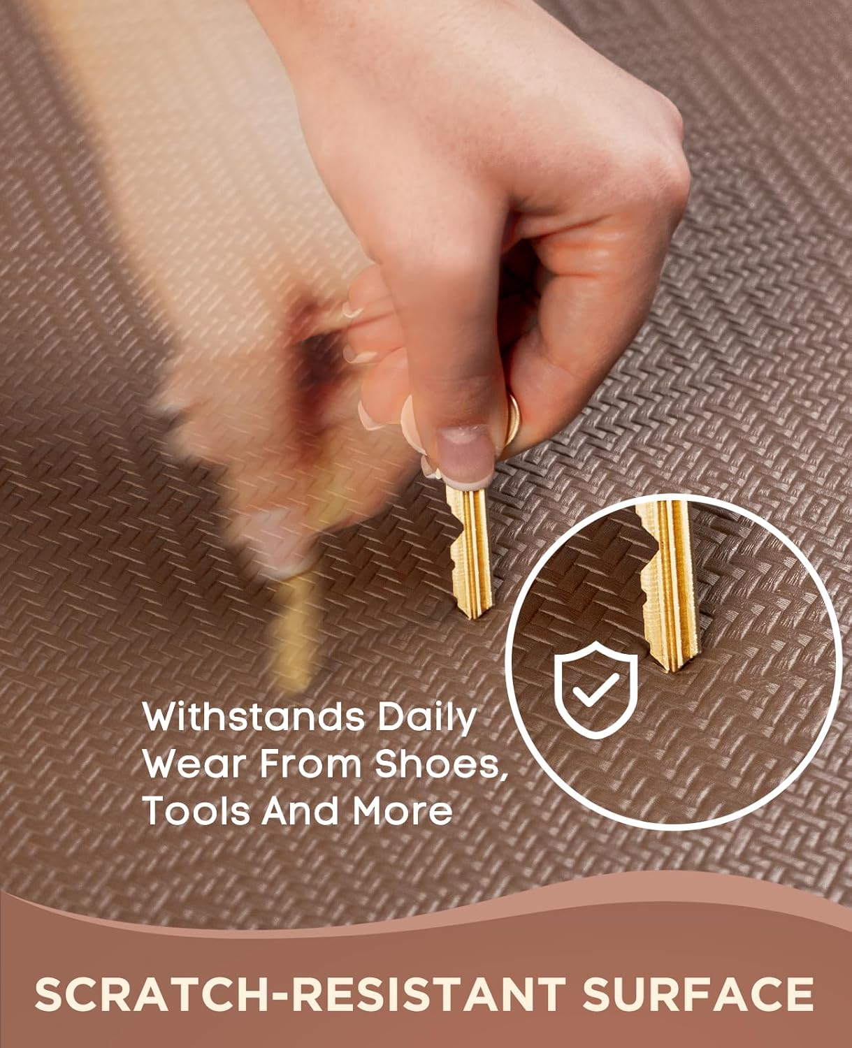 Ophanie Kitchen Mats for Floor, 3/4 Inch Thick Kitchen Rugs, 20'' x 60'' Anti Fatigue Standing Cushioned Mat, Waterproof,Comfort Ergonomic Mat for Office, Home, Sink, Brown Non-Slip Bottom