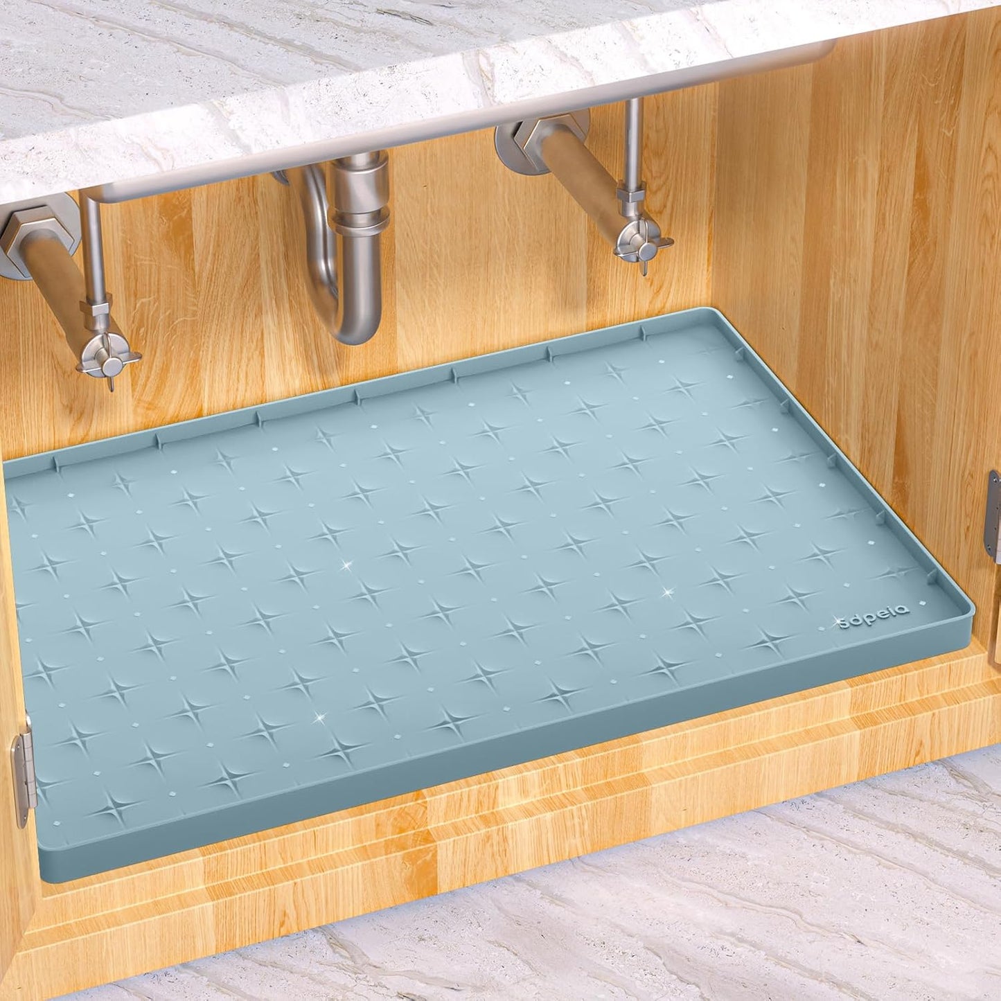 Sdpeia Under Sink Mat 31"×22" – Waterproof Silicone Cabinet Liner & Sink Protector for Kitchen & Bathroom, Multi-Purpose Organizers Tray for Pets, Laundry, Cat Litter Mat