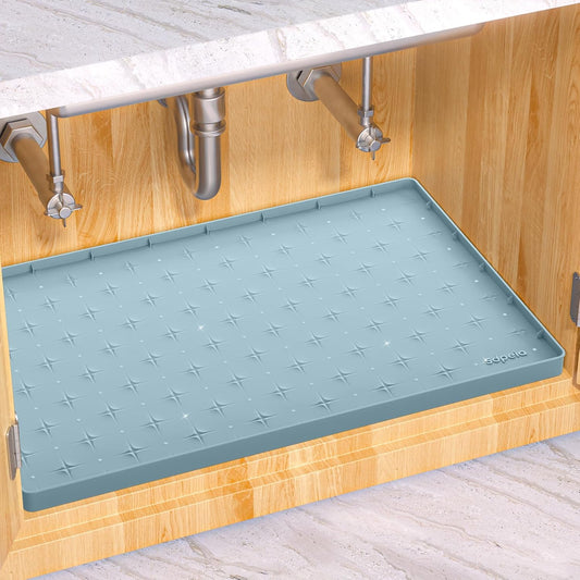 Sdpeia Under Sink Mat 31"×22" – Waterproof Silicone Cabinet Liner & Sink Protector for Kitchen & Bathroom, Multi-Purpose Organizers Tray for Pets, Laundry, Cat Litter Mat