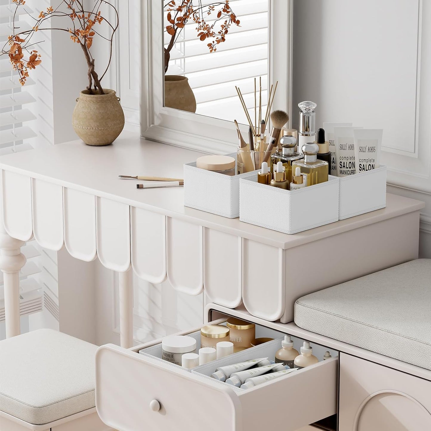 DIMJ Drawer Organizer Clothes Storage - 18 Pack Baby Dresser Organizer for Nursery, Foldable Closet Drawer Organizer Bins for Bedroom Organization, Fabric Storage Dividers for Socks, Underwears, Bras