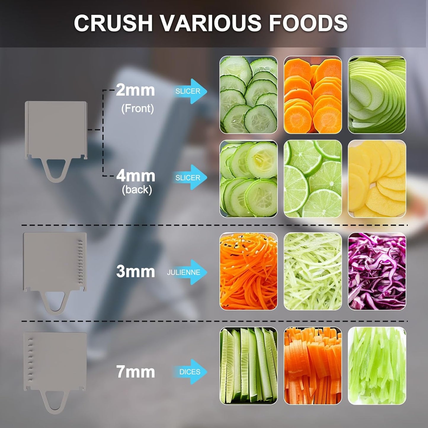 Mandoline Slicer for Kitchen, Mandoline Slicer Safe Multifunctional Dicer Adjustable Commercial Slicer Machine Stainless Steel Chopper