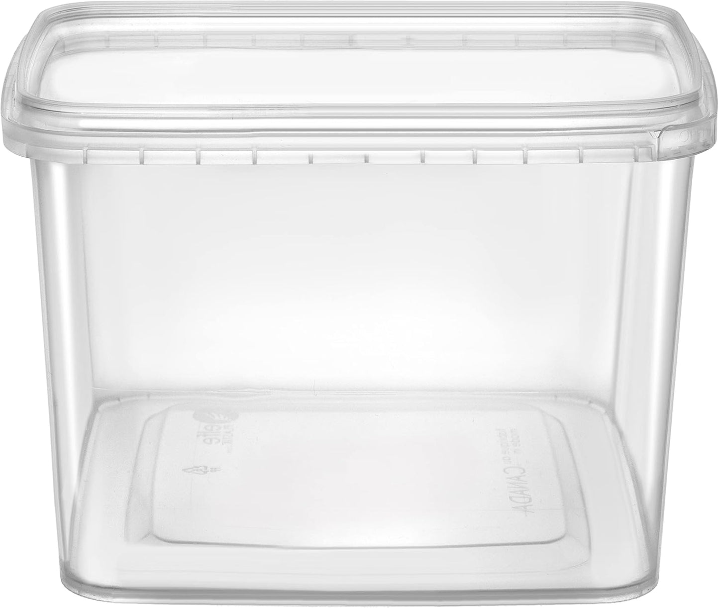 NYHI 64 oz 20 Large Pack Square Clear Deli Containers with Lids Disposable BPA Free Plastic Food Storage Containers with Lids Airtight for Meal Prep Take Out Kitchen