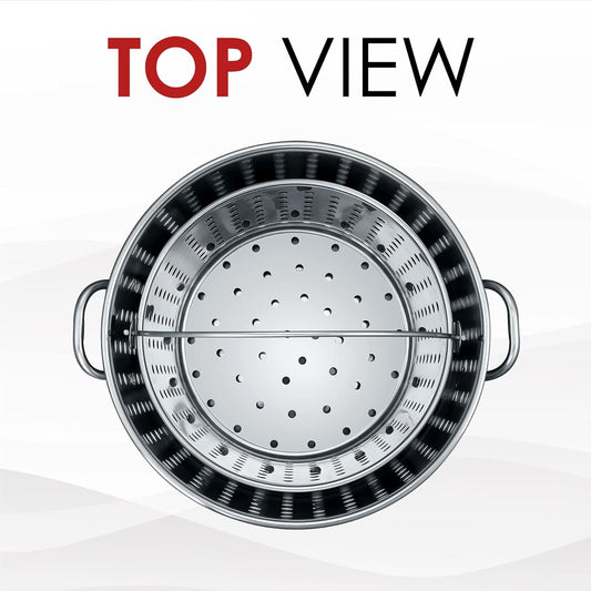 CONCORD 53 QT Stainless Steel Stock Pot w/Basket. Heavy Kettle. Cookware for Boiling