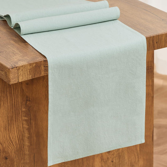 Letjolt Mint Green Table Runner 72 Inches Rustic Farmhouse Table Runner Cotton Runner Plain Table Decor