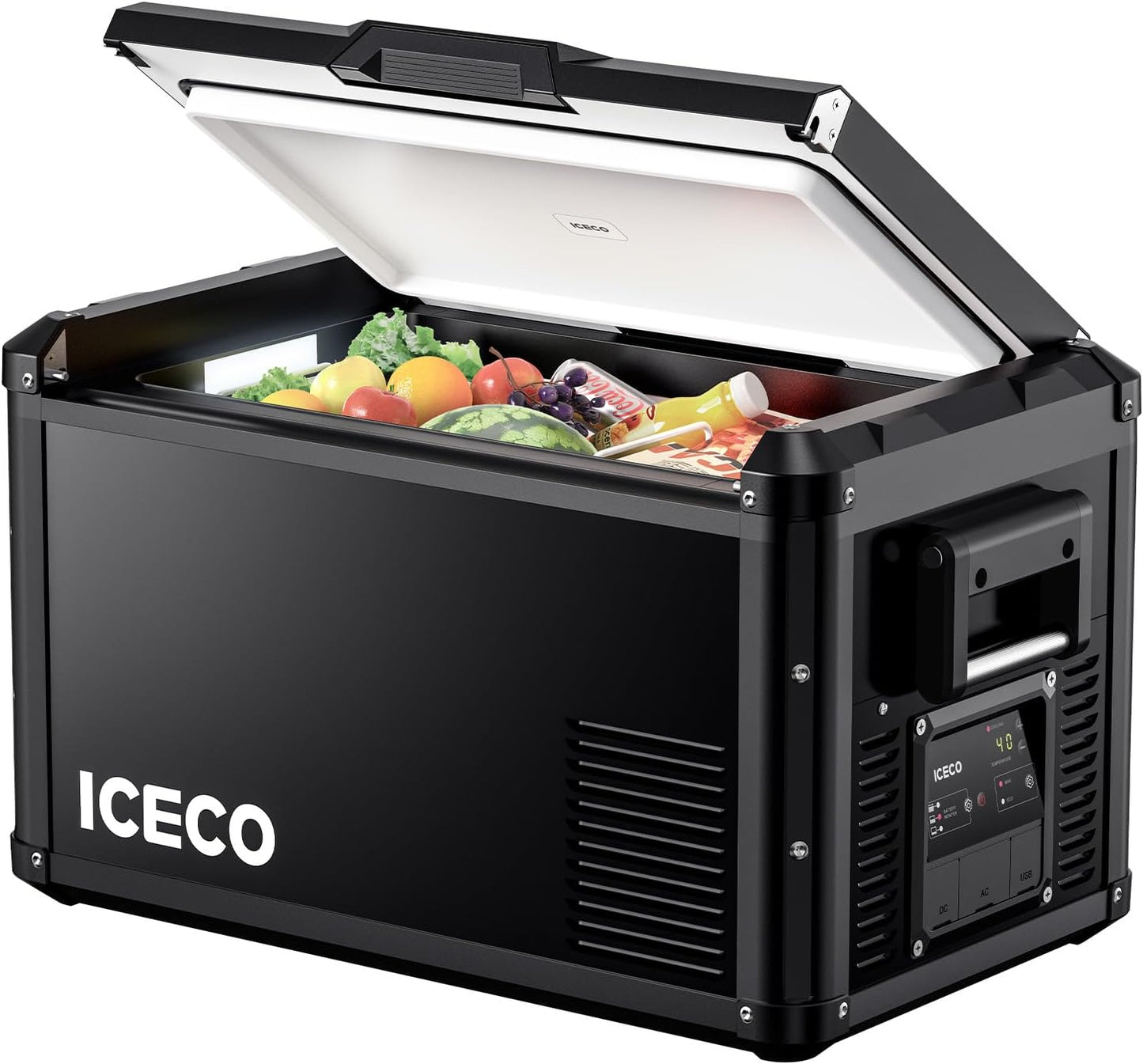 ICECO VL35 ProS 12V Refrigerator, 37 Qt Portable Freezer, Compact Metal Car Fridge Powered by SECOP, DC 12/24V, AC 110-240V, 0℉-50℉, Compressor Electric Cooler for Travel Camping Road Trip Truck