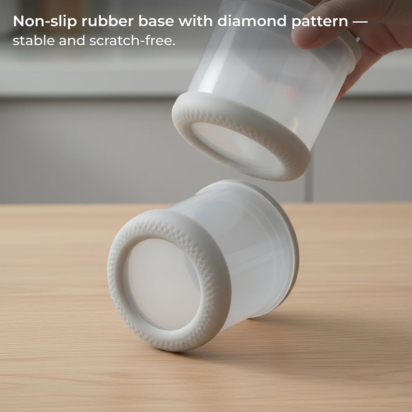 Under-Shelf Spice Rack with 3 Airtight Jars, Measuring Lids, Space-Saving Hanging Organizer for Salt, Sugar & Spices