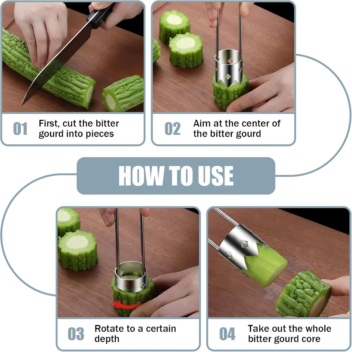 Red Bell Pepper Corer, 2Pcs Pepper, Pineapple, Pear, Apple Corer - 304 Stainless Steel Multifunctional Fruit And Vegetable Core Remover