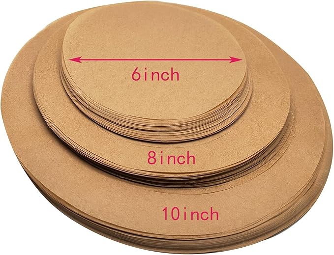 150 Sheets Round Baking Parchment Paper, 6, 8, 10 Inch Non-Stick Cake Pan Parchment Liner for Baking, Grilling and Steaming Bread