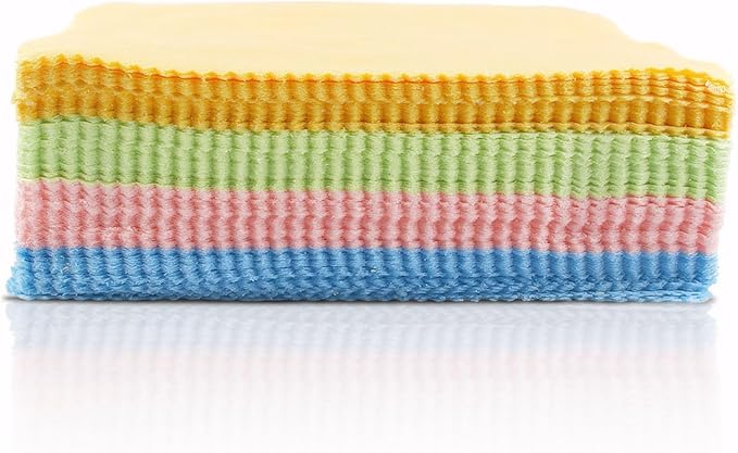 100pcs Microfiber Glasses Cleaning Cloth, 5.1" x 5.1" Lens Screen Cleaning Cloths, for Eyeglasses Laptops Phones Screen