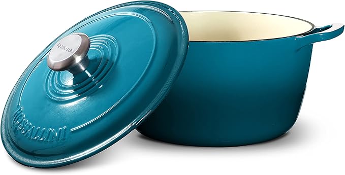 Enameled Cast Iron Round Dutch Oven - Parent (7.4Q (7L), Ocean Blue)