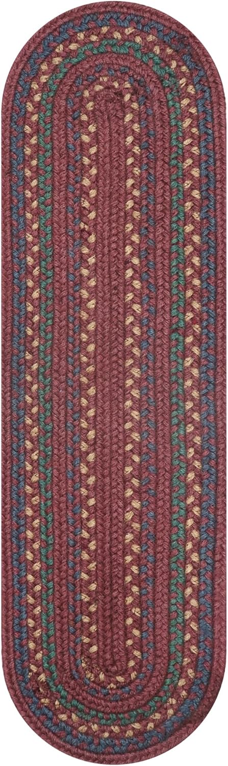 Jamestown Burgundy Oval Table Runner 8x28, Jute, Set of 2 - Cabin Decor for Dining Table, Easy to Clean