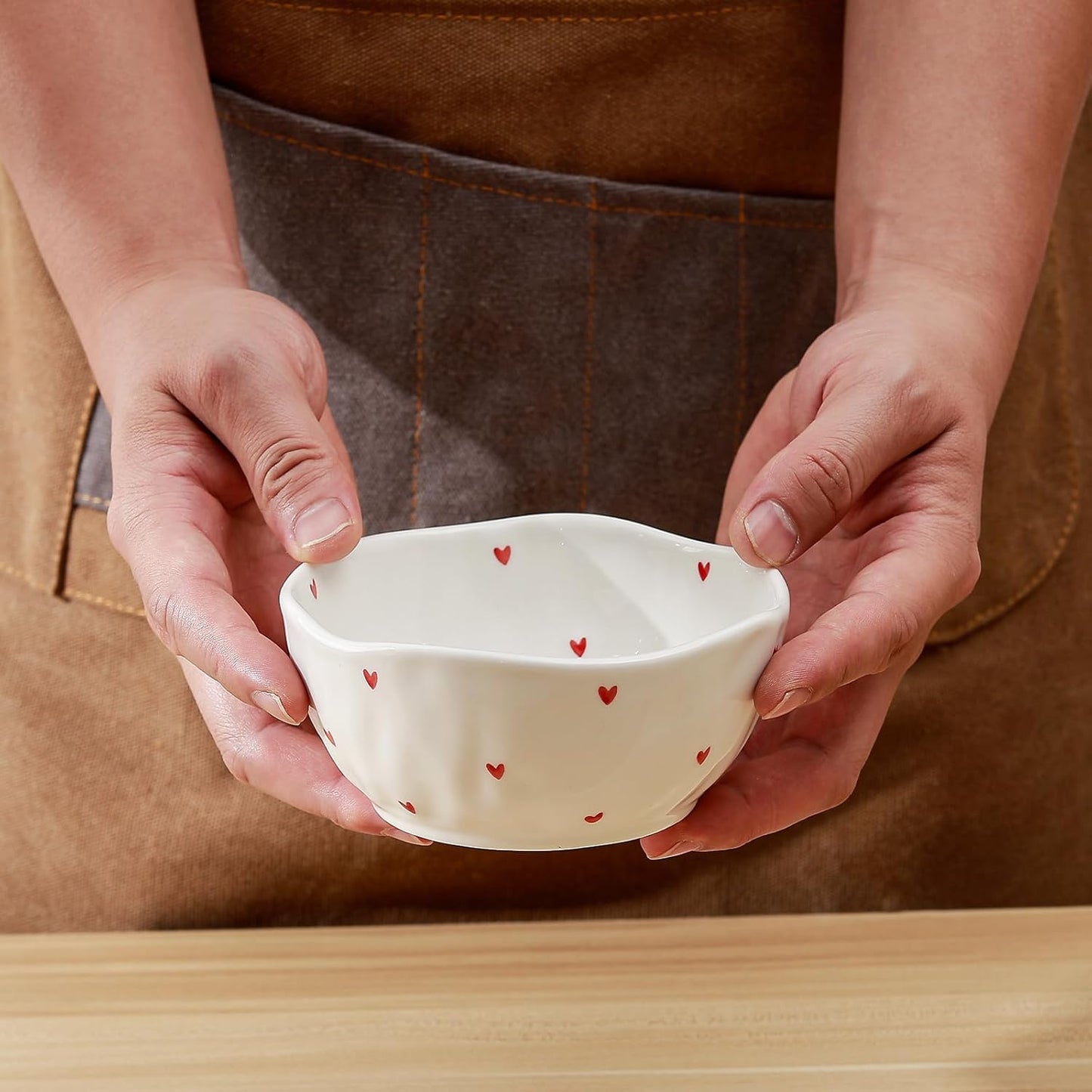 Koythin Ceramic Cereal Bowl, Cute Flowers Pattern Kitchen Bowls for Cereal, Salad, Pasta, Soup, Dessert, Serving, Home Decor, Microwave and Dishwasher Safe (Little Love)