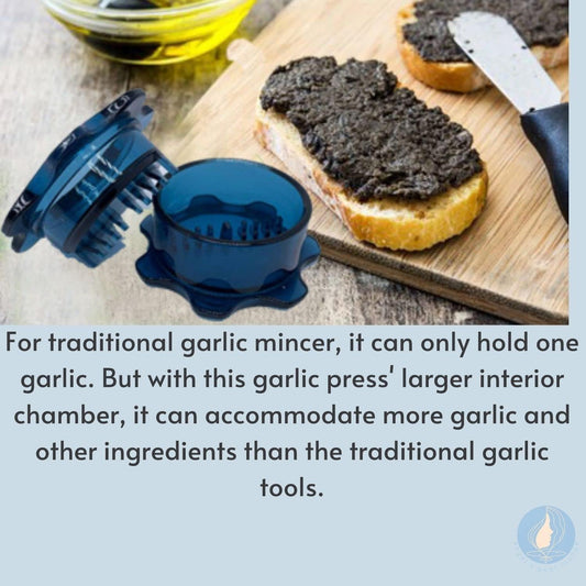 Angel’s Peel Lounge Grlic Mincer, Manual Garlic Press for Quick Meal Preparation - Kitchen Tools for Mincing Grlic, Ginger, Herbs, Nuts (Blue color)