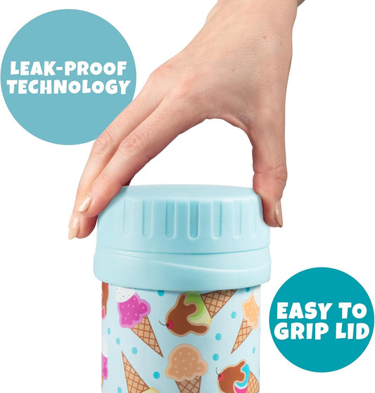 Bentology Insulated 13oz Food Jar for Kids- Hot or Cold Food, Soups, Liquids, Noodles - Wide Mouth Stainless Steel Container & BPA Free, Large Leak Proof thermos for Back to School Lunch Boxes, Bags