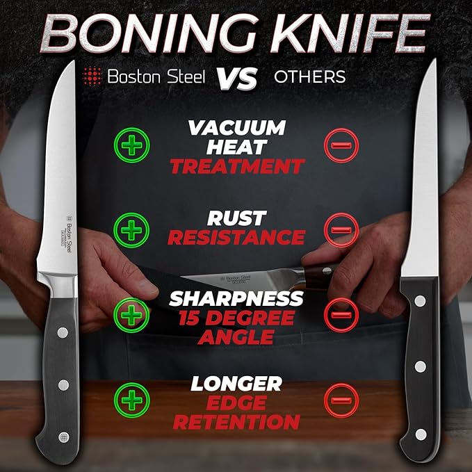 Boning Knife 6 Inch – Ultra Sharp High Carbon Stainless Steel Kitchen Knife with Comfortable Grip, Ergonomic Handle, Gifts for Women and Men, Premium Cooking Knife with Gift Box