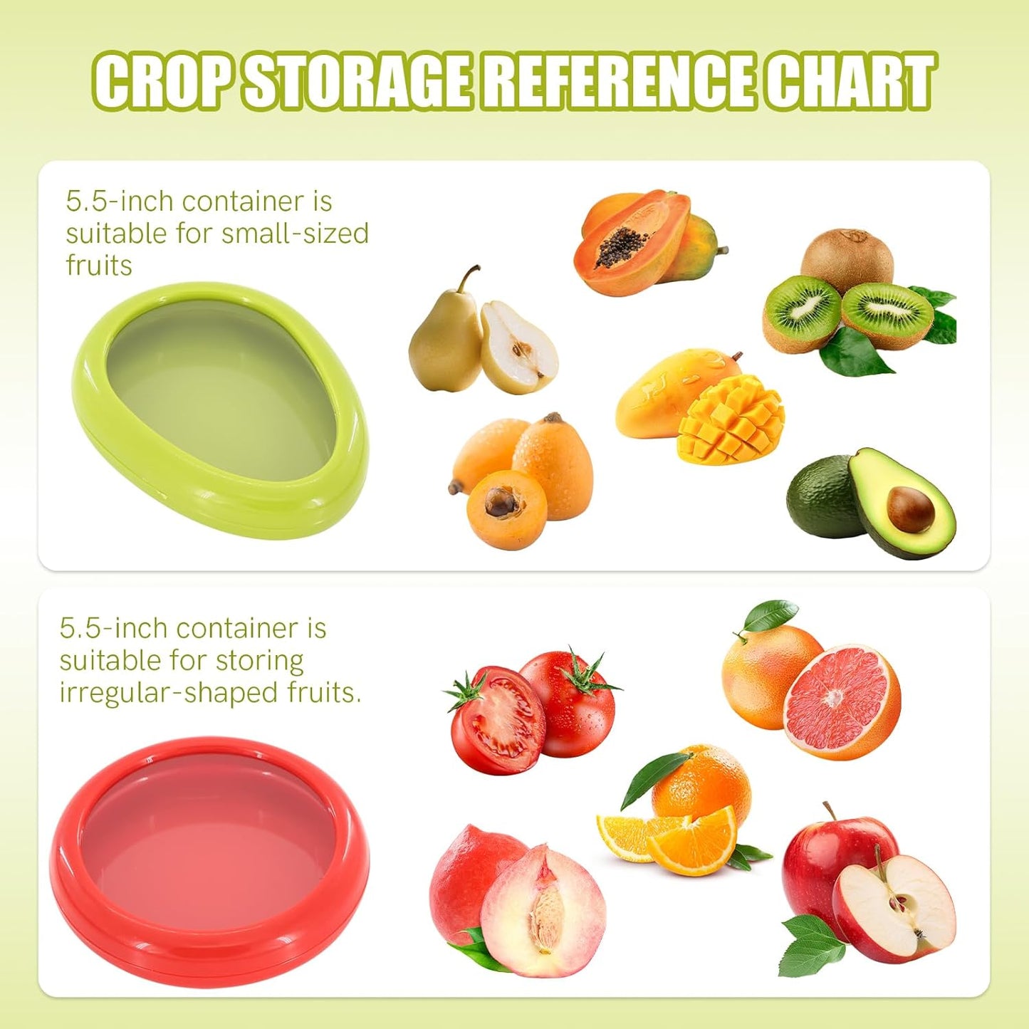 4-Piece Reusable Silicone Food Storage Containers Set (2 Avocado + 2 Tomato) - Airtight Silicone Vegetable Storage for Freshness, Kitchen Containers