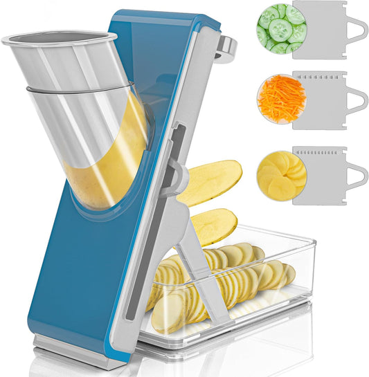 Mandoline Slicer for Kitchen, Mandoline Slicer Safe Multifunctional Dicer Adjustable Commercial Slicer Machine Stainless Steel Chopper