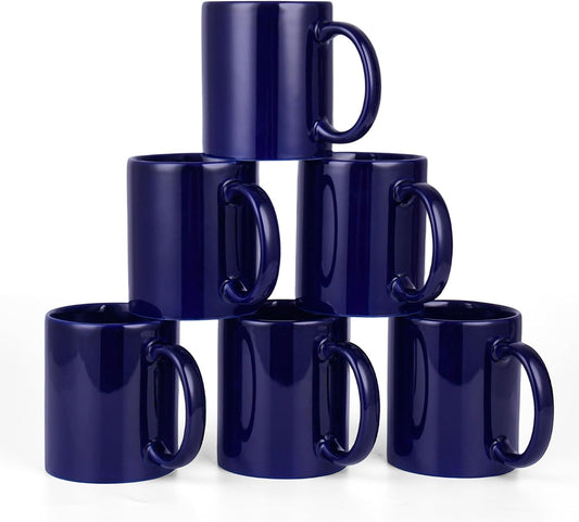 12oz coffee mug set of 6 Coffee Mugs for Coffee, Tea, Cocoa, Milk（cobalto）
