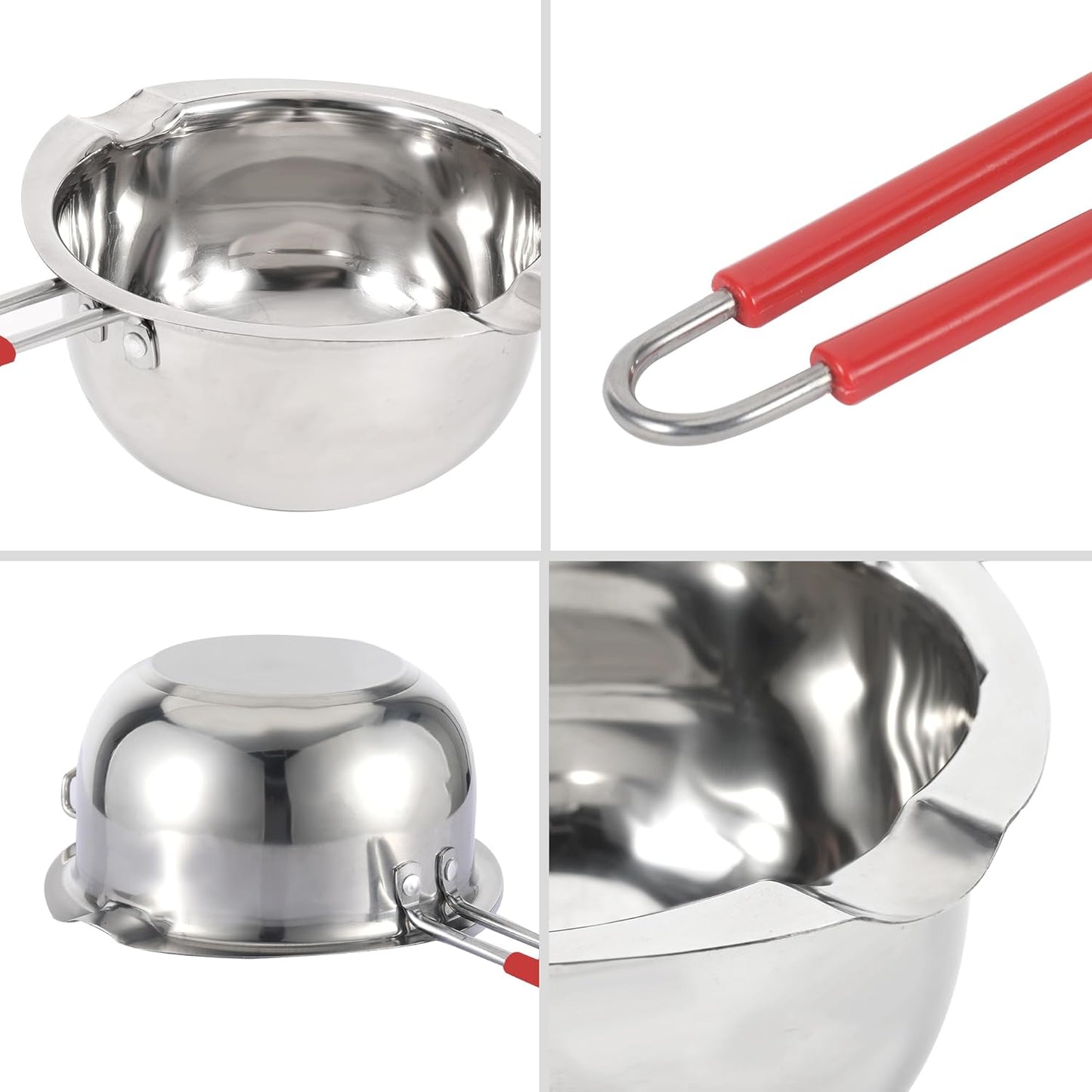 Stainless Steel Double Boiler Melting Pot with Heat Resistant Handle, Large Capacity Chocolate Melting Pot for Butter Candy Butter Cheese, Candle Making (1000/2200ML)