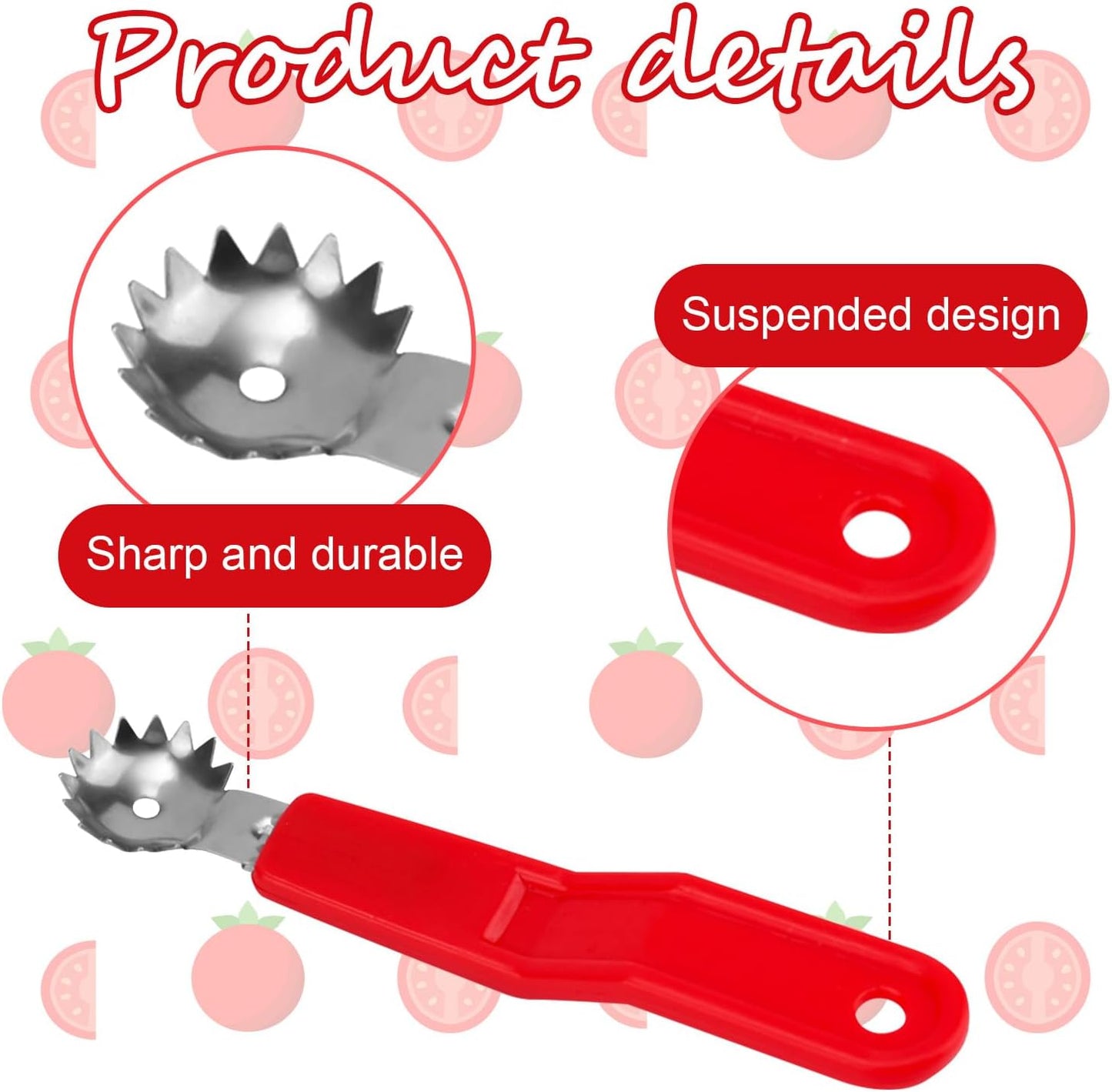 4pcs Tomato Strawberry Corer Tool, Strawberry Huller Stem Remover Fruit Vegetable Skin Peeler Seeder Core Removing Tools with Ergonomic Handles Kitchen Gadget for Canning Strawberries Tomatoes